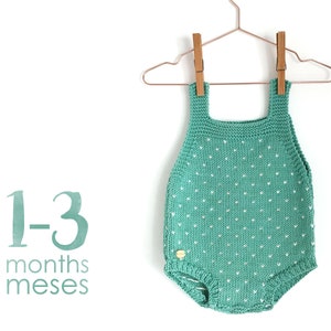 Size 1-3 MONTHS- Topitos Romper PDF Knitting Pattern- Instant Download