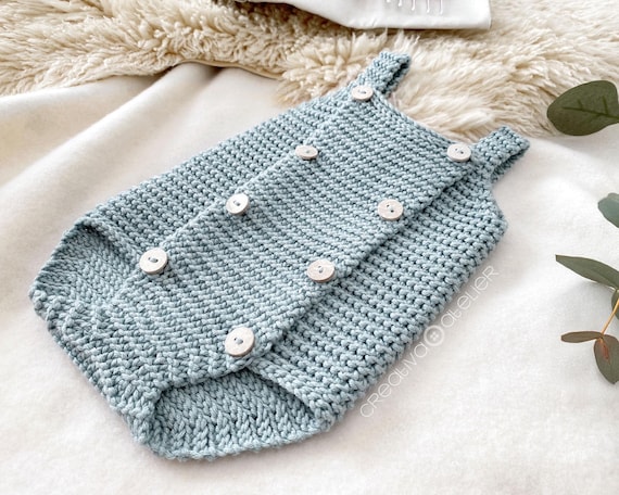 Pelele Enterizo A Crochet 6-12 Meses – Patrón De Pelele De Crochet BUTTONY  España