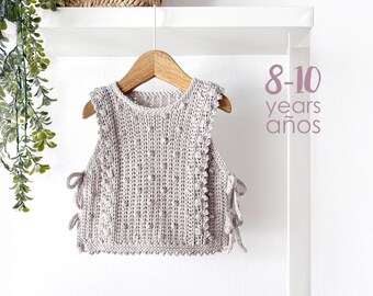8-10 years – Picots CROCHET Vest Pattern