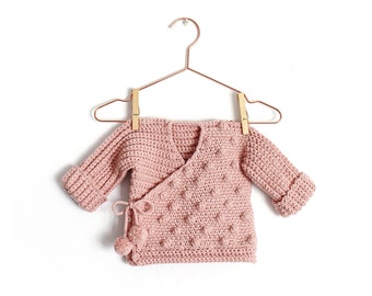 5 sizes - NEO Crochet Baby Kimono -  PDF Pattern- Instant Download - Sizes Newborn, 1-3 months, 3-6 months, 6-12 months and 12-24 months.