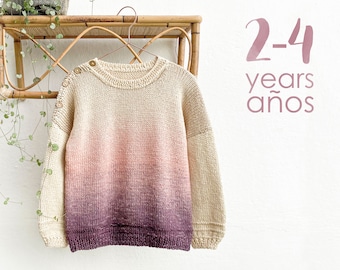 2-4 years  - PURE Knitted Sweater - PDF Knitting Pattern- Instant Download