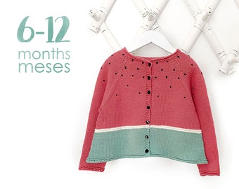 Size 6-12 months - SANDIA Cardigan  - PDF Knitting Pattern- Instant Download
