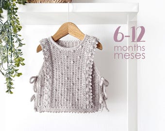 6-12 months – Picots CROCHET Vest Pattern