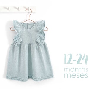 Size 12-24 MONTHS- SEASIDE Knitted Dress  - PDF Knitting Pattern- Instant Download