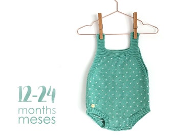 Size 12-24 MONTHS- Topitos Romper PDF Knitting Pattern- Instant Download