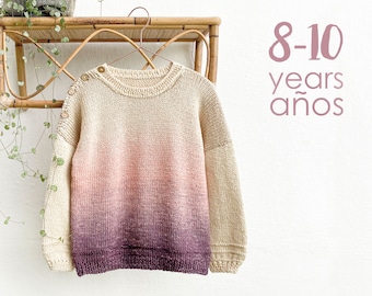 8-10 years  - PURE Knitted Sweater - PDF Knitting Pattern- Instant Download
