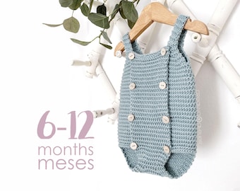 6-12 months – BUTTONY Crochet Romper Pattern