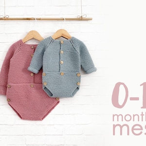 Size 0-1 month - MUSGO Romper  - PDF Knitting Pattern- Instant Download