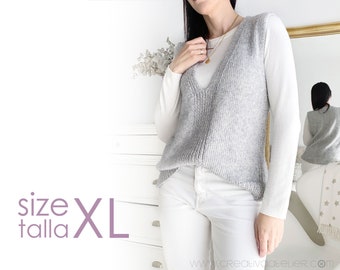 Size XL - DUO Knitted Vest Pattern  - PDF Knitting Pattern- Instant Download