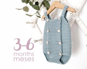 3-6 months – BUTTONY Crochet Romper Pattern