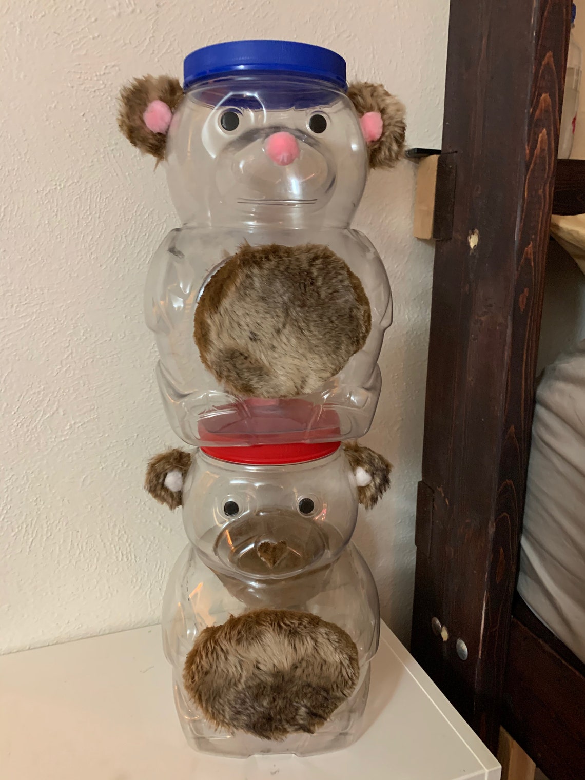 Teddy Bear storage containers pair of two cute plastic teddy Etsy