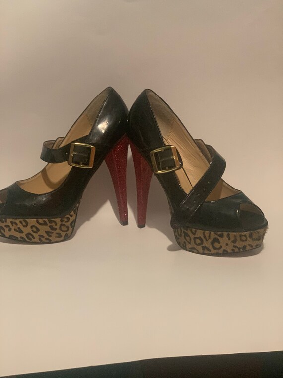 Escarpins Steve Madden Noirs Vernis à Bout Ouvert Et Plateforme, Taille US 10 - Occasion