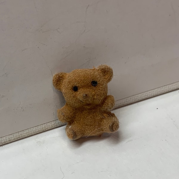 vintage 1980's velvet teddy bear pin