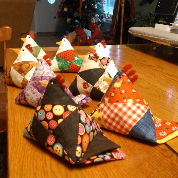 A Quilters Peep! Pin Cushion, to keep your  pins and needles sharp. These colorful chicks are lined and filled with walnut shells.