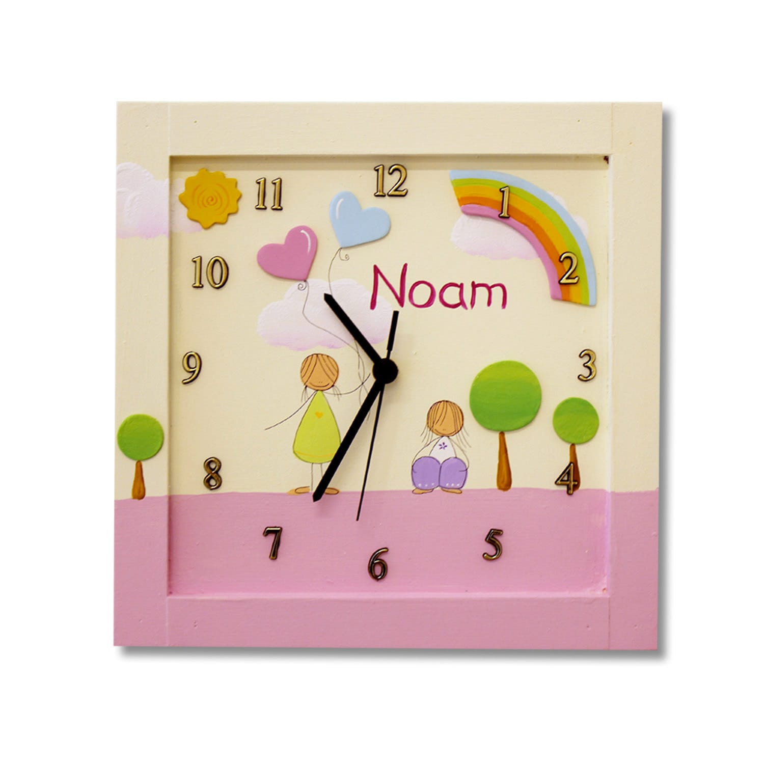 Personalized baby girl WALL CLOCK nursery wall clock for kids Etsy
