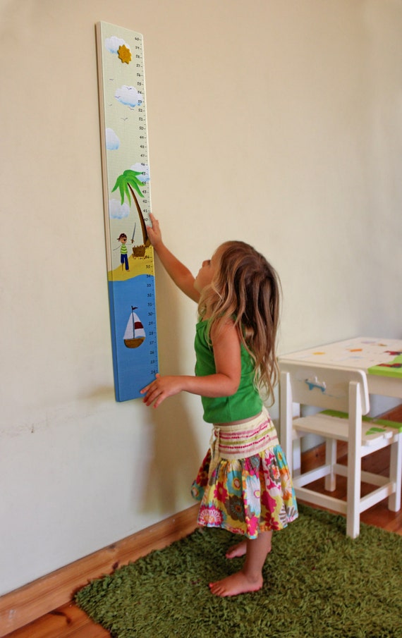 Pirate Nursery Tree Growth Chart New Baby Boy Gift Treasure Island New Born Gift Idea Wall Growth Chart Custom Growth Chart