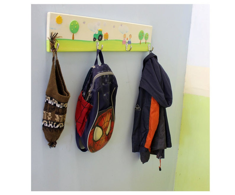 Nursery Coat Rack Kids Peg Hanger Towel Rack Colorful Etsy