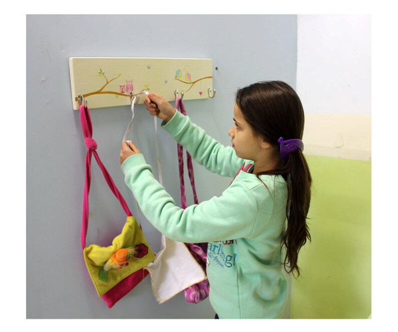 Kids Peg Rack Nursery Coat Hanger Towel Rack Owls Coat Etsy