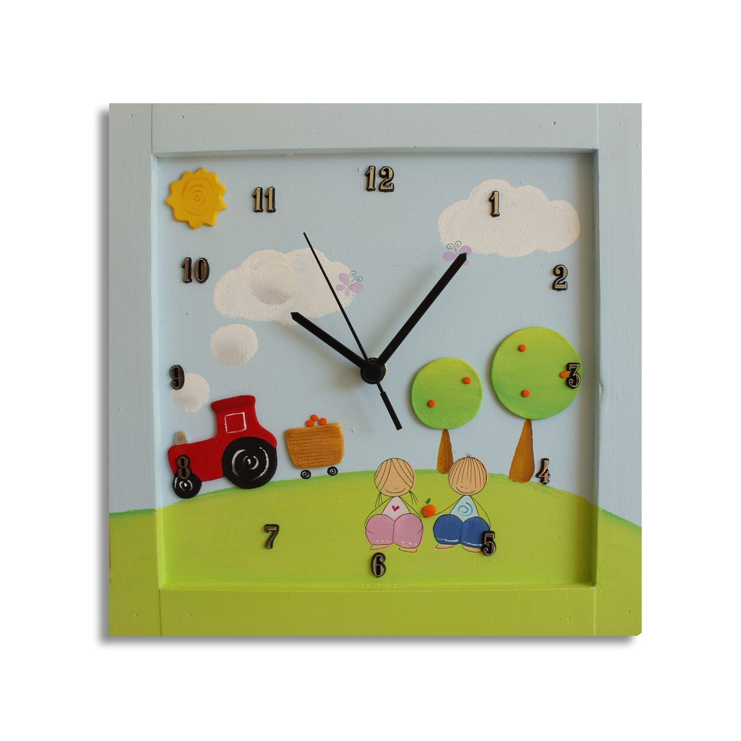 Nursery Wall Decal Baby BOYS Wall Clock Children Wall Clock Etsy