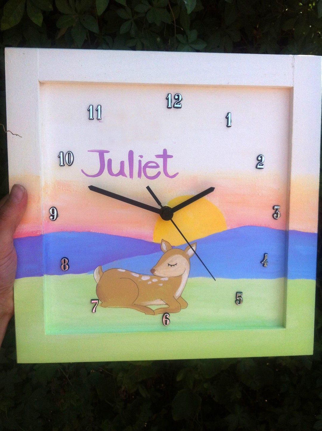 Doe Wall Clock Personalized Girls WALL CLOCK Wall Clock for Etsy