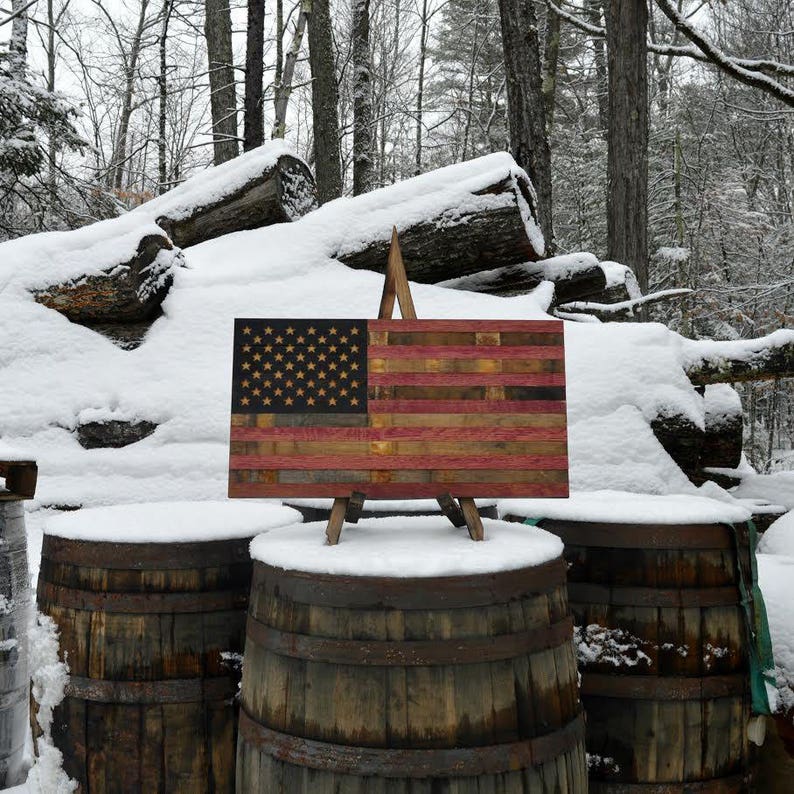 Wine Barrel Flag USA Flag Made From Oak Barrel Wood Etsy Nederland