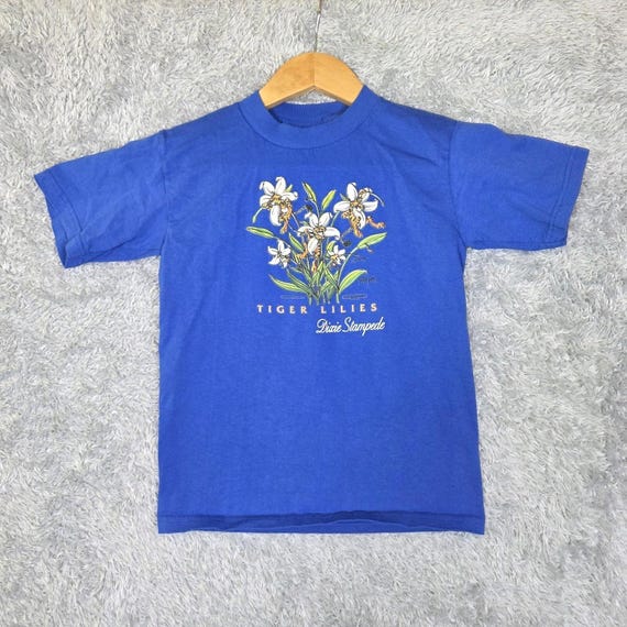 Vtg 1998 Dolly Parton Dixie Stampede Youth M Tee Tiger Lilies Petal Pets Blue