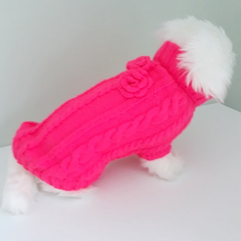 Shih Tzu size dog sweater warm winter dog coat. Knitted dog Etsy