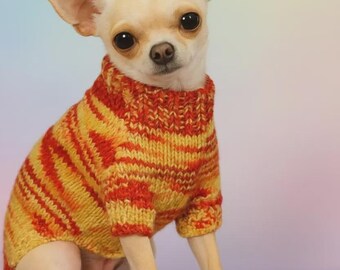 Hand-Knitted Welsh Wool Dog Sweater | XXS Chihuahua Puppy Jumper.