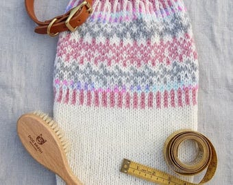 Hand Knitted Fair Isle Dog Sweater, fits French Bulldog, Small Dog Jumper, Frenchie, Pug, Boston Terrier Size