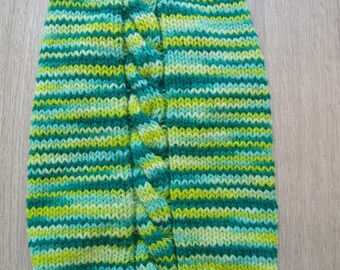 Hand Knit Welsh Wool Dog Sweater | Green Cable Knit Jumper