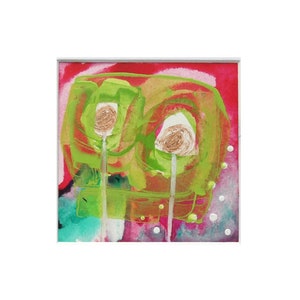 Colorful abstract art / Original small painting / Square wall art image 1