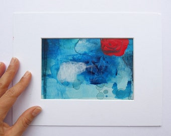 Abstract painting blue / Original wall art