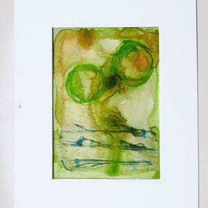 Green abstract art / minimalist painting / raw art image 1