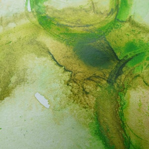 Green abstract art / minimalist painting / raw art image 3