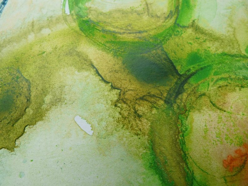 Green abstract art / minimalist painting / raw art image 3