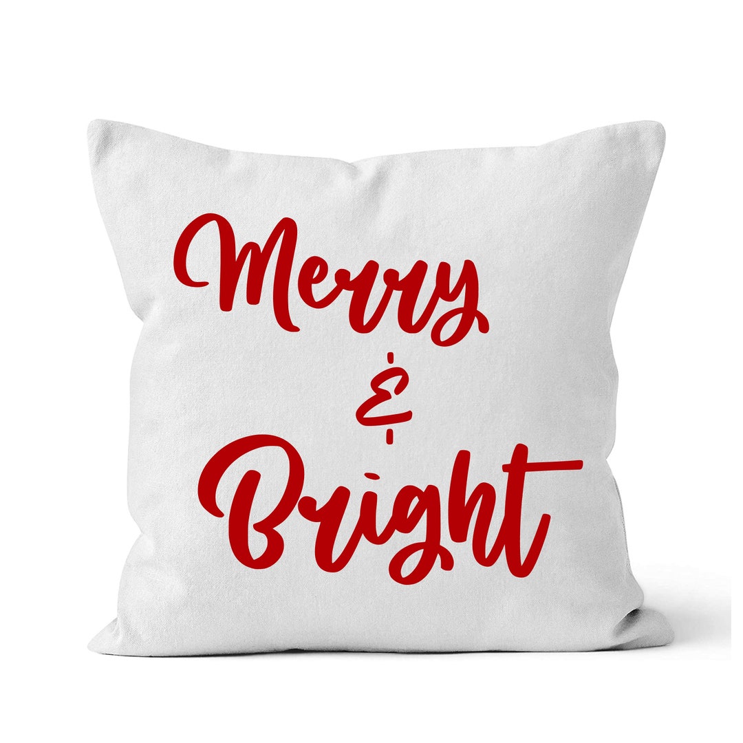 Merry & Bright, Pillow Cover, Christmas Pillow Cover, Pillow Case