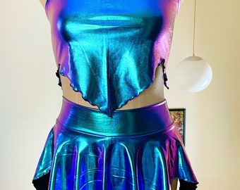 Holographic Fairy Halter Top