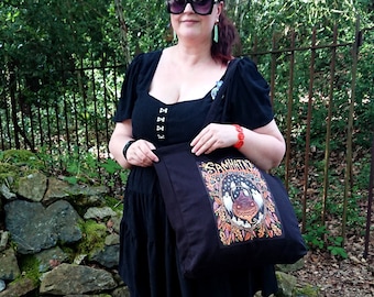 Samhain XL Tote Bag - Spooky Halloween Turnip Jack-O-Lantern Extra Large Bag - Trick Or Treat All Hallows' Eve Grocery Shopping Bag