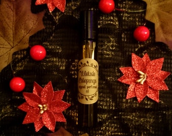 Yuletide Creepings Original Perfumed Oil - Victorian Winter Inspired Spicy Smoky Clove Cherry Pomander Roll On Fragrance - Vegan Oil Blend