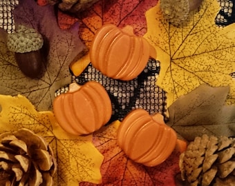 Pumpkin Spice Latte Mini Pumpkin Wax Melts - Set Of 3 Mini Halloween Melts - Coffee Pumpkin Spiced Latte Fragranced Melts