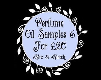 Special Offer! Any 6 Perfume Oil Samples For 20 Pounds  - 3ml Original Perfumed Oil Roll On Fragrances - Custom Set Of Vegan Oil Blends