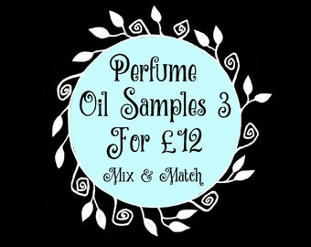 Special Offer! Any 3 Perfume Oil Samples For 12 Pounds  - 3ml Original Perfumed Oil Roll On Fragrances - Custom Set Of Vegan Oil Blends