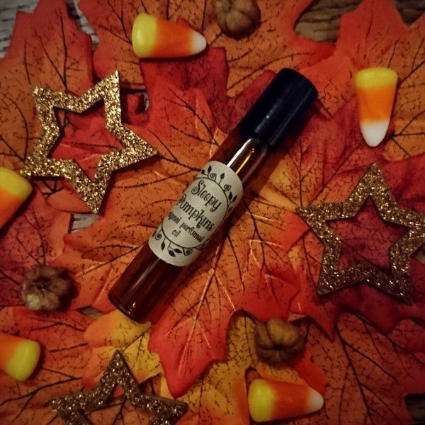 Sleepy Pumpkins Original Perfumed Oil - Sweet Pumpkin Pie Lavender Benzoin Vanilla Roll On Fragrance - Gentle Pumpkin Spice Vegan Oil Blend