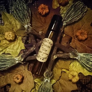 Fortune Teller Original Perfumed Oil - Spooky Gothic Halloween Roll On Fragrance - Smoked Rose Incense Clove Tobacco Vegan Oil Blend