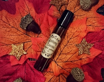 Burning Leaves Original Perfumed Oil - Gothic Autumn Winter Spiced Bonfire Wood Roll On Fragrance - Burnt Leaves Vetiver Vegan Oil Blend