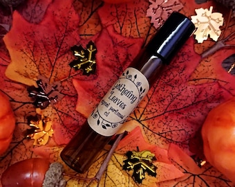 Gathering Leaves Original Perfumed Oil - Autumn Winter Autumn Leaves Roll On Fragrance - Roasted Chestnut Coffee & Vetiver Vegan Oil Blend