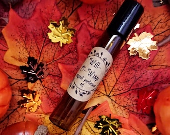 Will-o-Wisp Original Perfumed Oil - Autumn Halloween Almond Hazelnut Clove Incense Roll On Fragrance - Spooky Gourmand Vegan Oil Blend