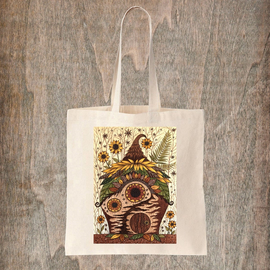 Sunflower Cottage Tote Bag - Spring Summer Fairy Pixie Fair Trade ...