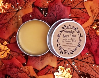 Pumpkin Spice Latte Solid Parfüm - Gemütlicher Kürbis Gewürzkaffee feste Duftdose - Herbst Halloween Spicy & Gourmand vegane Parfümmischung