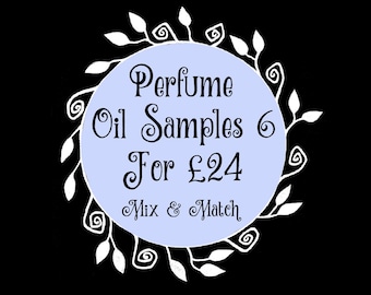 Special Offer! Any 6 Perfume Oil Samples For 24 Pounds  - 3ml Original Perfumed Oil Roll On Fragrances - Custom Set Of Vegan Oil Blends